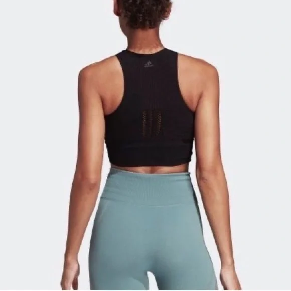 adidas Tops Adidas Warpknit Black Crop Top Poshmark